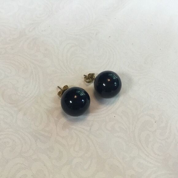 Navy Blue Pierced Earrings - Picture 1 of 3